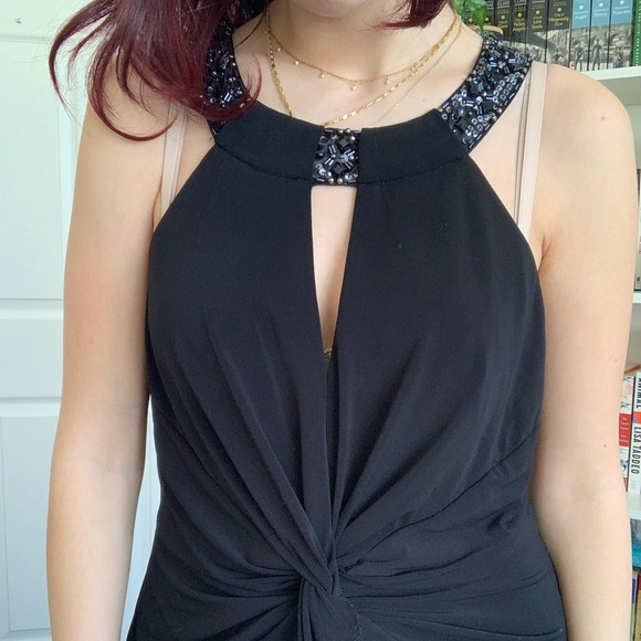 Decode black dress with beaded collar - Picture 2 of 4